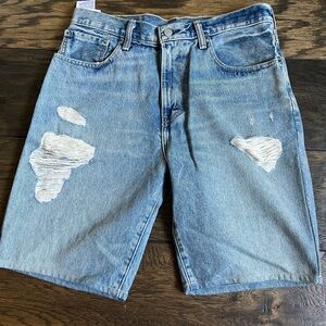 Levi's Blue Distressed Jean Shorts Vintage Look